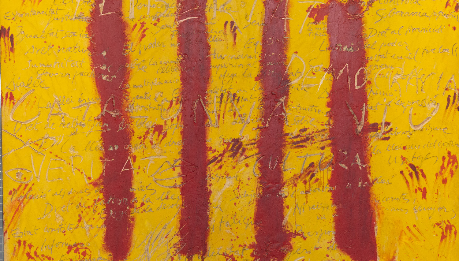 Obra de Tapiés expuesta en el Museo Universidad de Navarra